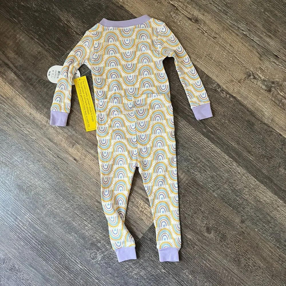Wonder Nation‎ Rainbow Pajamas Set Long Sleeve Sleepwear Outfit NWT